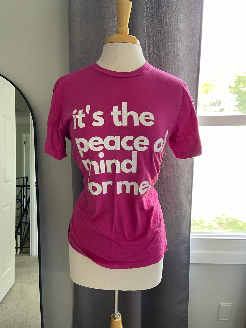 Bella Canvas Hot Pink Tee with White Graphic Text